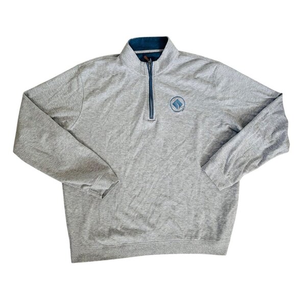 Johnnie-O Light Gray XL Quarter Zip 1/4 Pullover Sweater - Picture 1 of 12